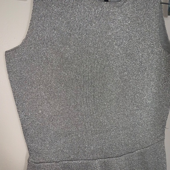 J. Crew Madison Lurex Sweater Metallic Silver Wide Leg Jumpsuit XS - Picture 7 of 11